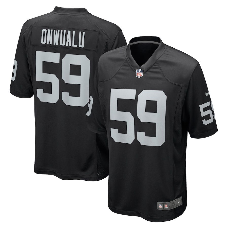 Men Oakland Raiders #59 James Onwualu Nike Black Game NFL Jersey